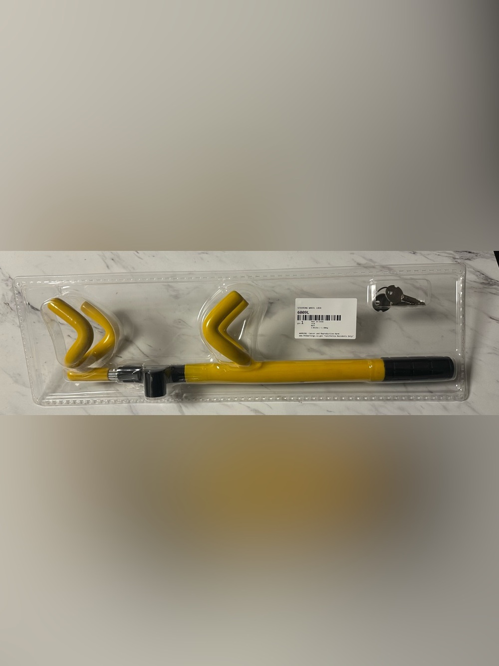 Yellow Steering Wheel Lock Hook - Bright Yellow